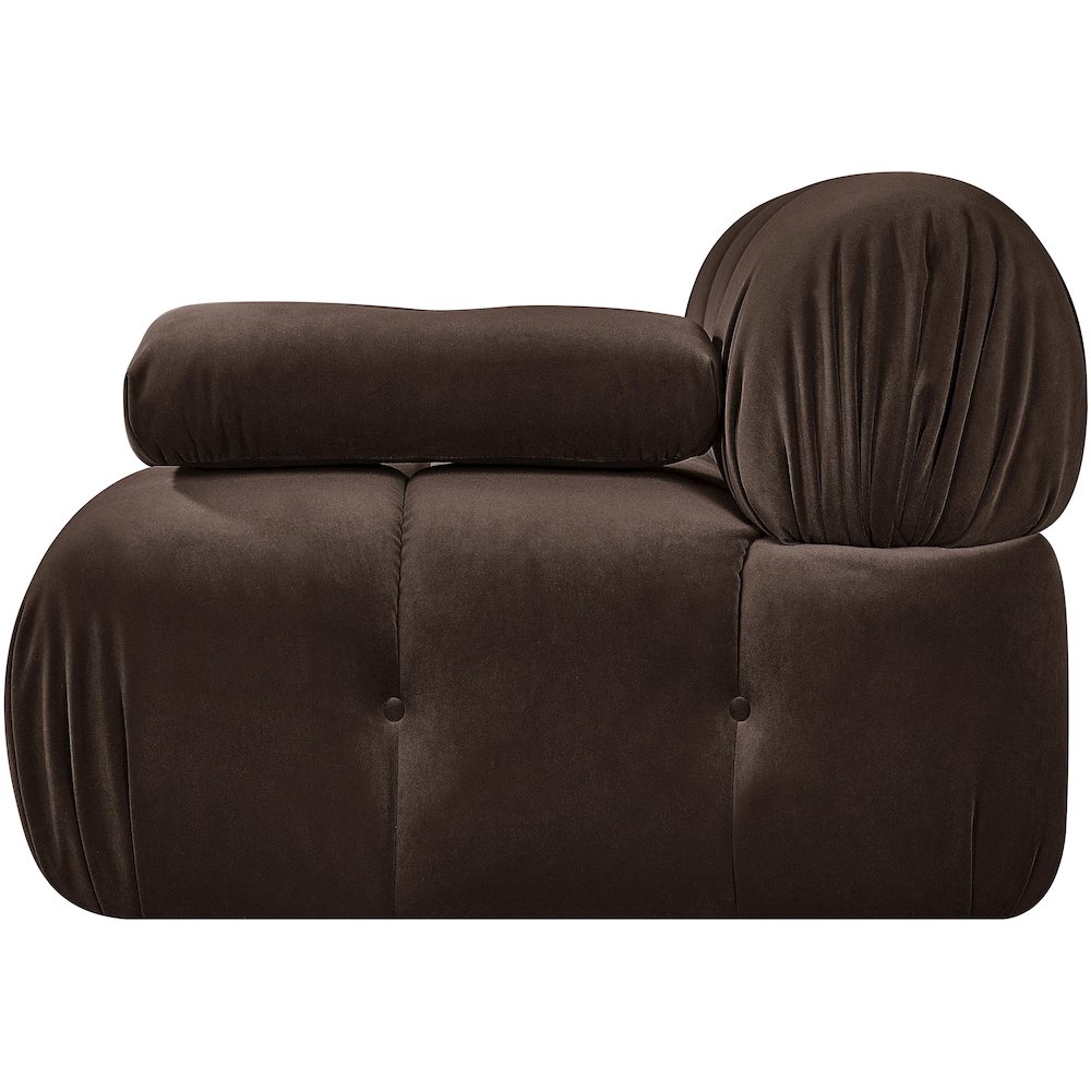Orin Brown Velvet Performance Fabric Upholstered Modular Chair. Picture 7