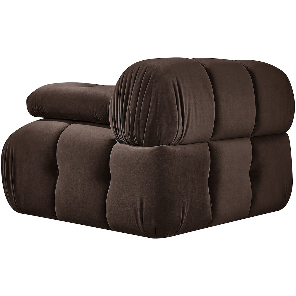 Orin Brown Velvet Performance Fabric Upholstered Modular Chair. Picture 8