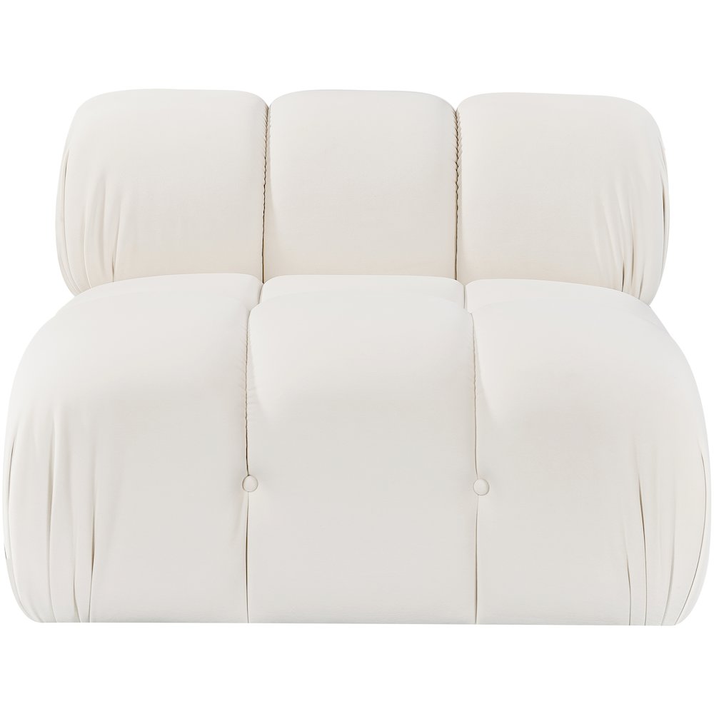 Orin Cream Velvet Performance Fabric Upholstered Modular Chair. Picture 10