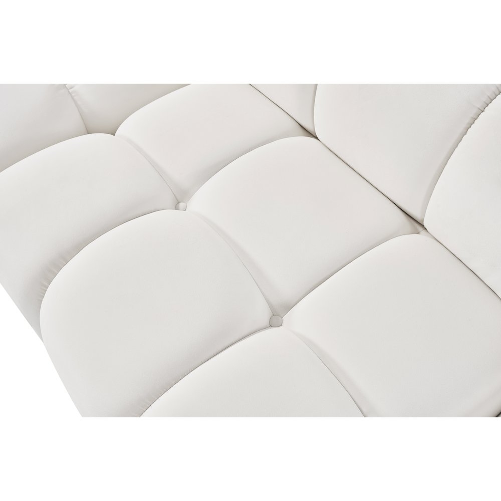 Orin Cream Velvet Performance Fabric Upholstered Modular Chair. Picture 12