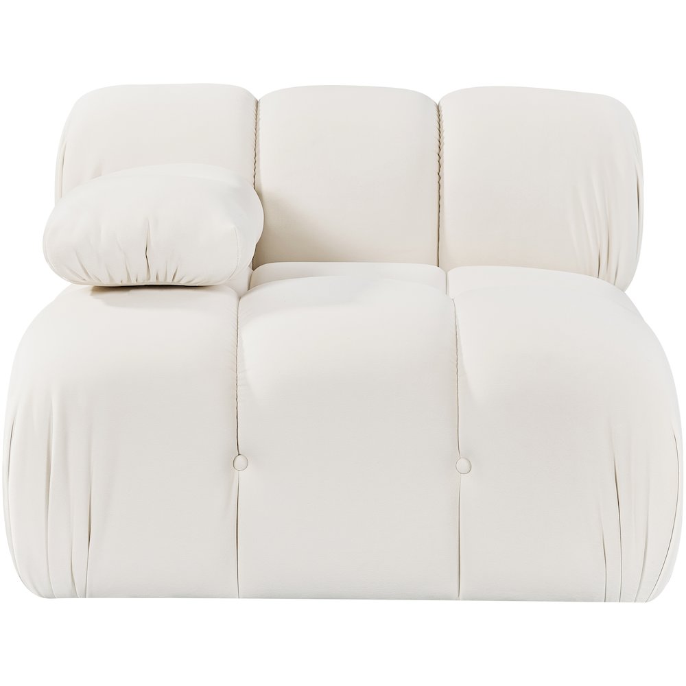 Orin Cream Velvet Performance Fabric Upholstered Modular Chair. Picture 3