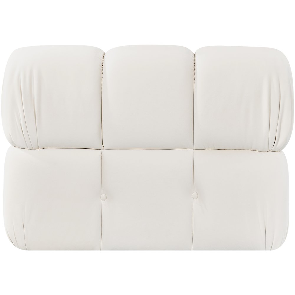 Orin Cream Velvet Performance Fabric Upholstered Modular Chair. Picture 5
