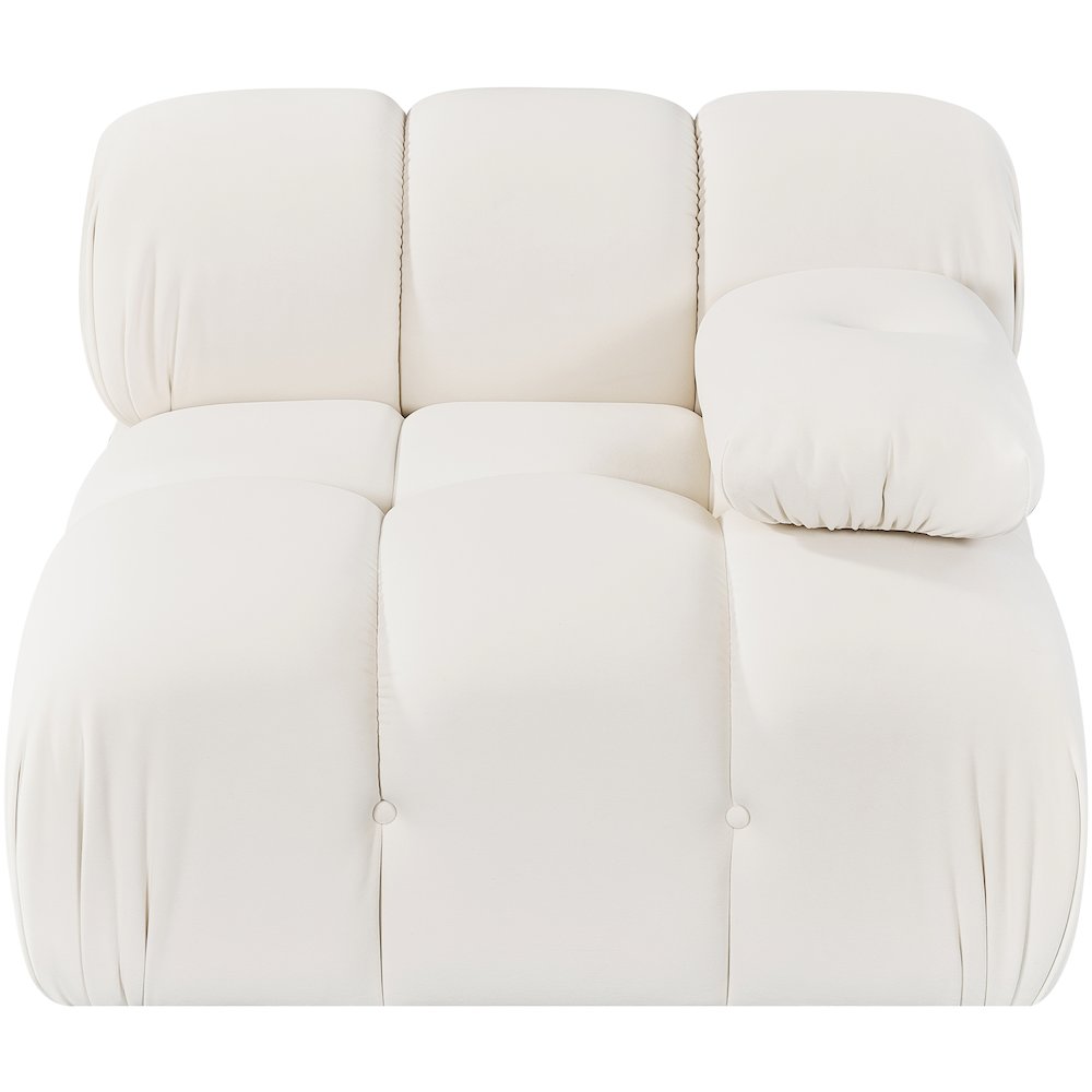 Orin Cream Velvet Performance Fabric Upholstered Modular Chair. Picture 6