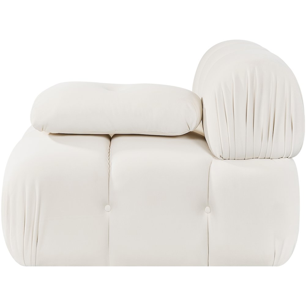 Orin Cream Velvet Performance Fabric Upholstered Modular Chair. Picture 7