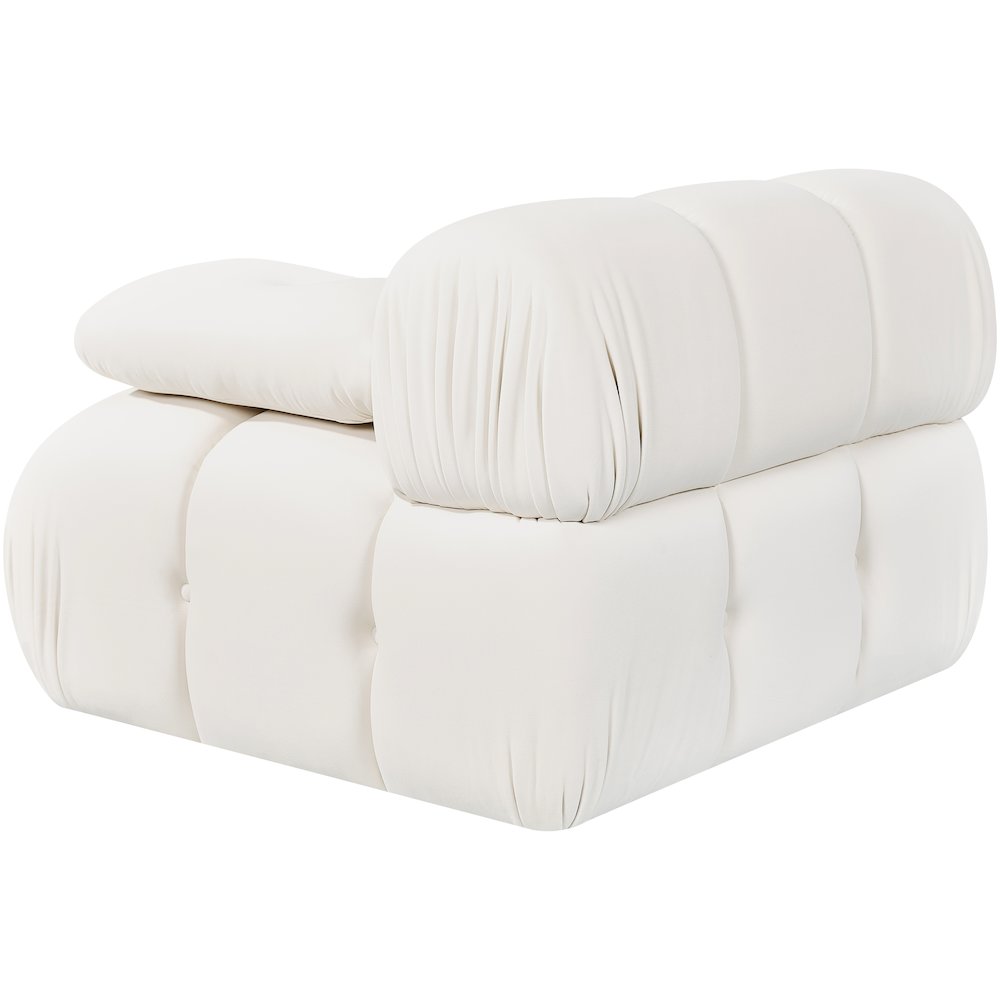 Orin Cream Velvet Performance Fabric Upholstered Modular Chair. Picture 8