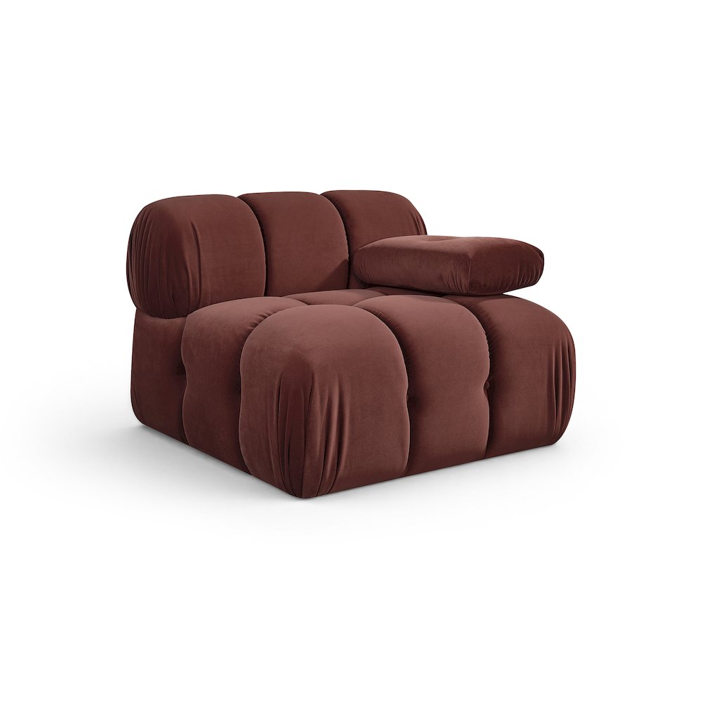 Orin Rose Velvet Performance Fabric Upholstered Modular Chair. Picture 1