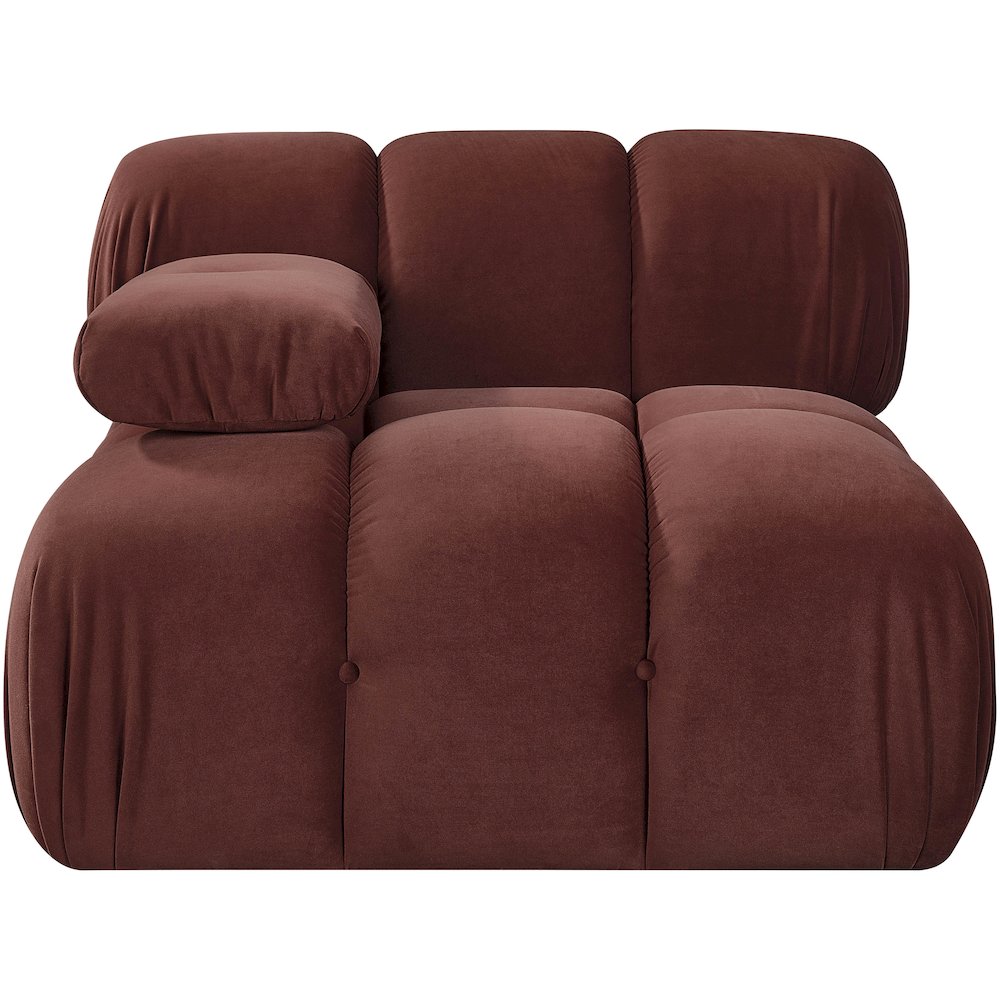 Orin Rose Velvet Performance Fabric Upholstered Modular Chair. Picture 3