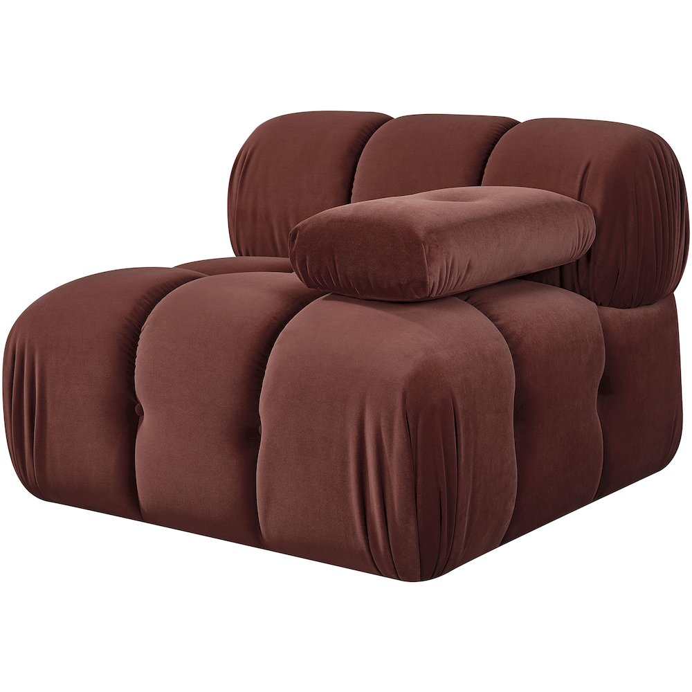 Orin Rose Velvet Performance Fabric Upholstered Modular Chair. Picture 9