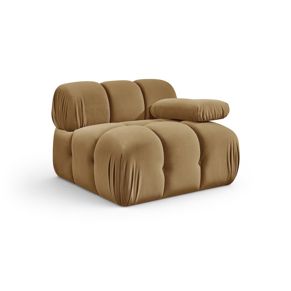 Orin Saddle Velvet Performance Fabric Upholstered Modular Chair. Picture 1