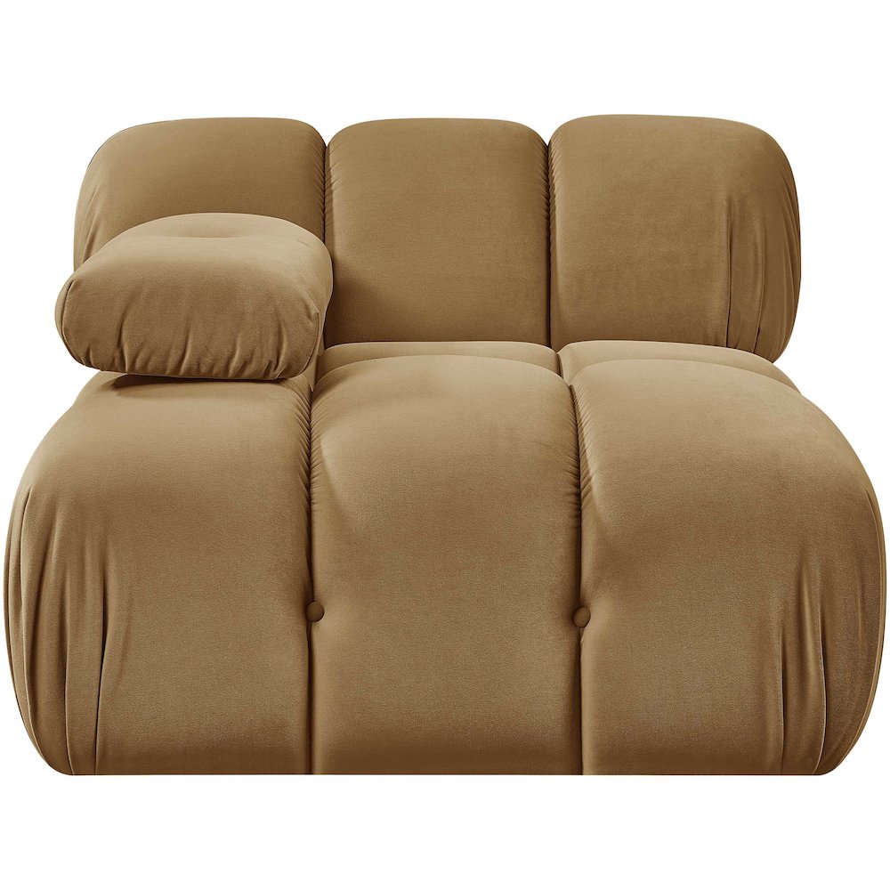 Orin Saddle Velvet Performance Fabric Upholstered Modular Chair. Picture 3