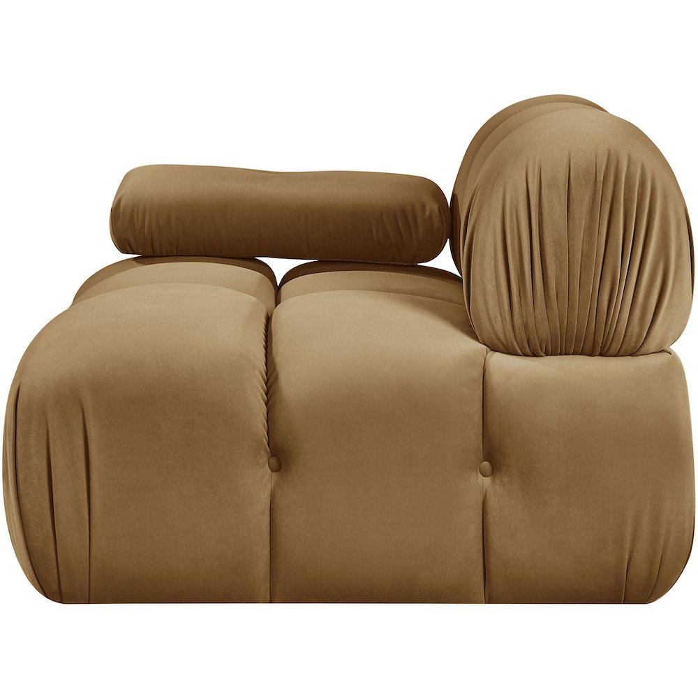 Orin Saddle Velvet Performance Fabric Upholstered Modular Chair. Picture 4