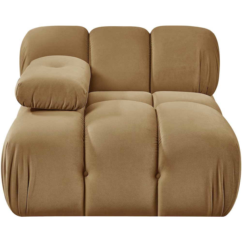 Orin Saddle Velvet Performance Fabric Upholstered Modular Chair. Picture 6