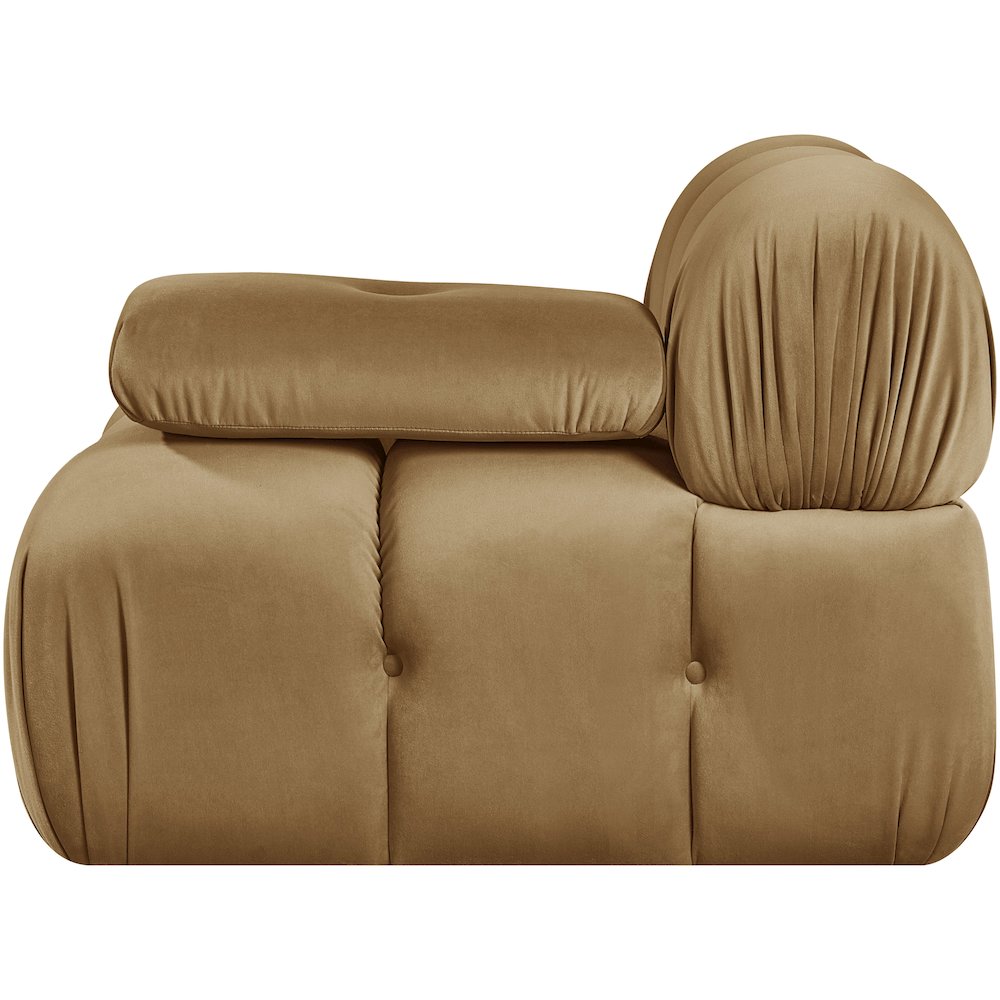 Orin Saddle Velvet Performance Fabric Upholstered Modular Chair. Picture 7