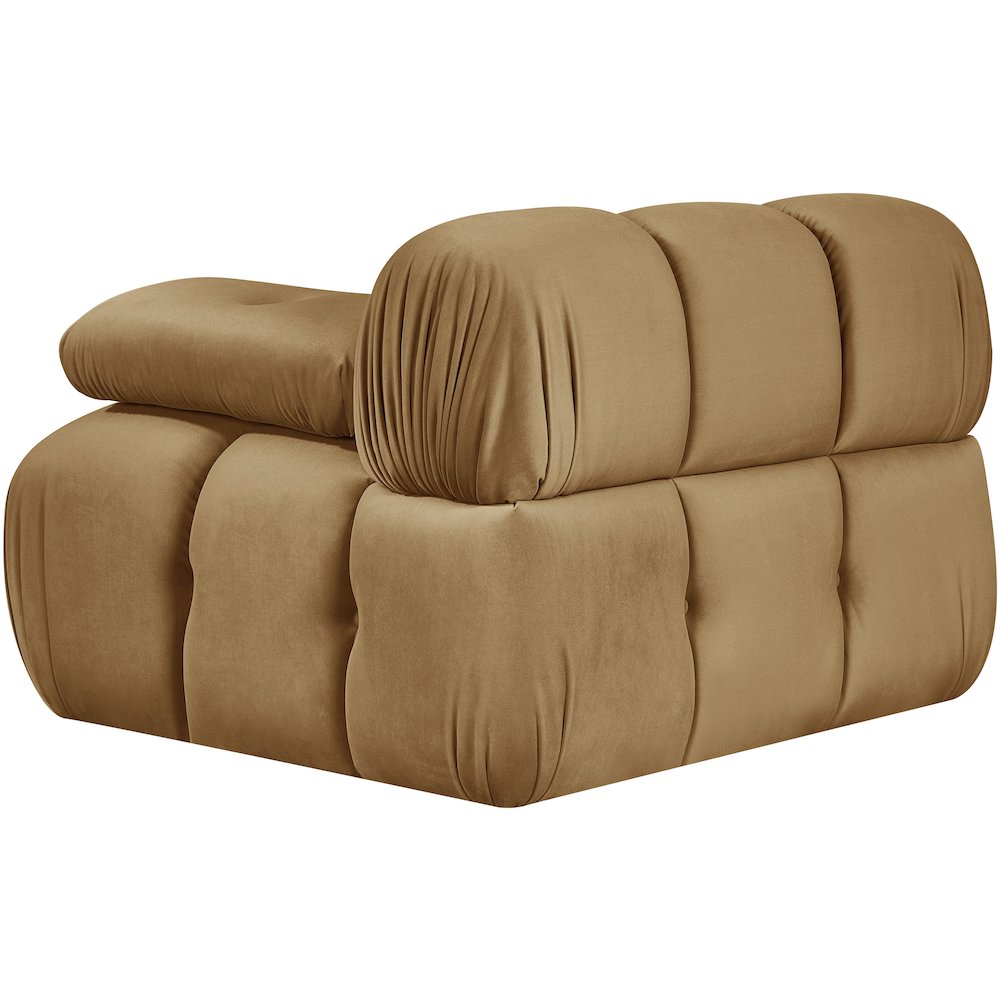 Orin Saddle Velvet Performance Fabric Upholstered Modular Chair. Picture 8