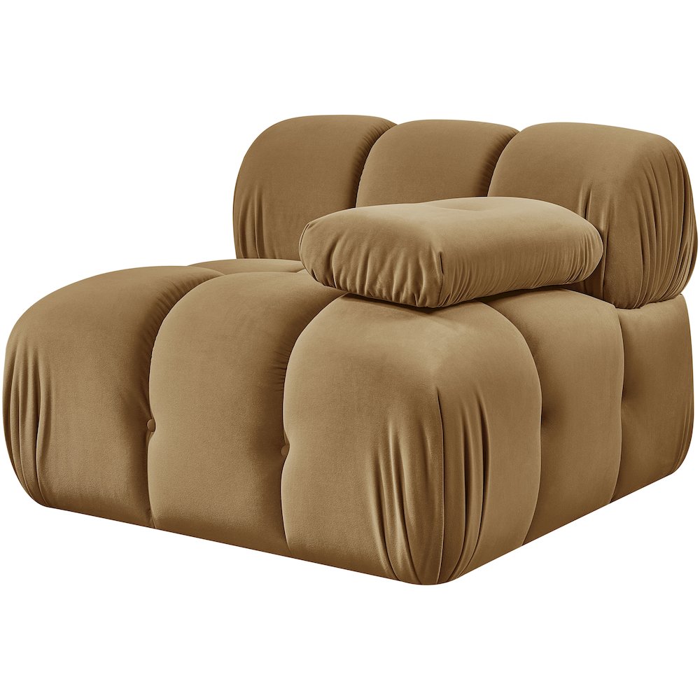 Orin Saddle Velvet Performance Fabric Upholstered Modular Chair. Picture 9