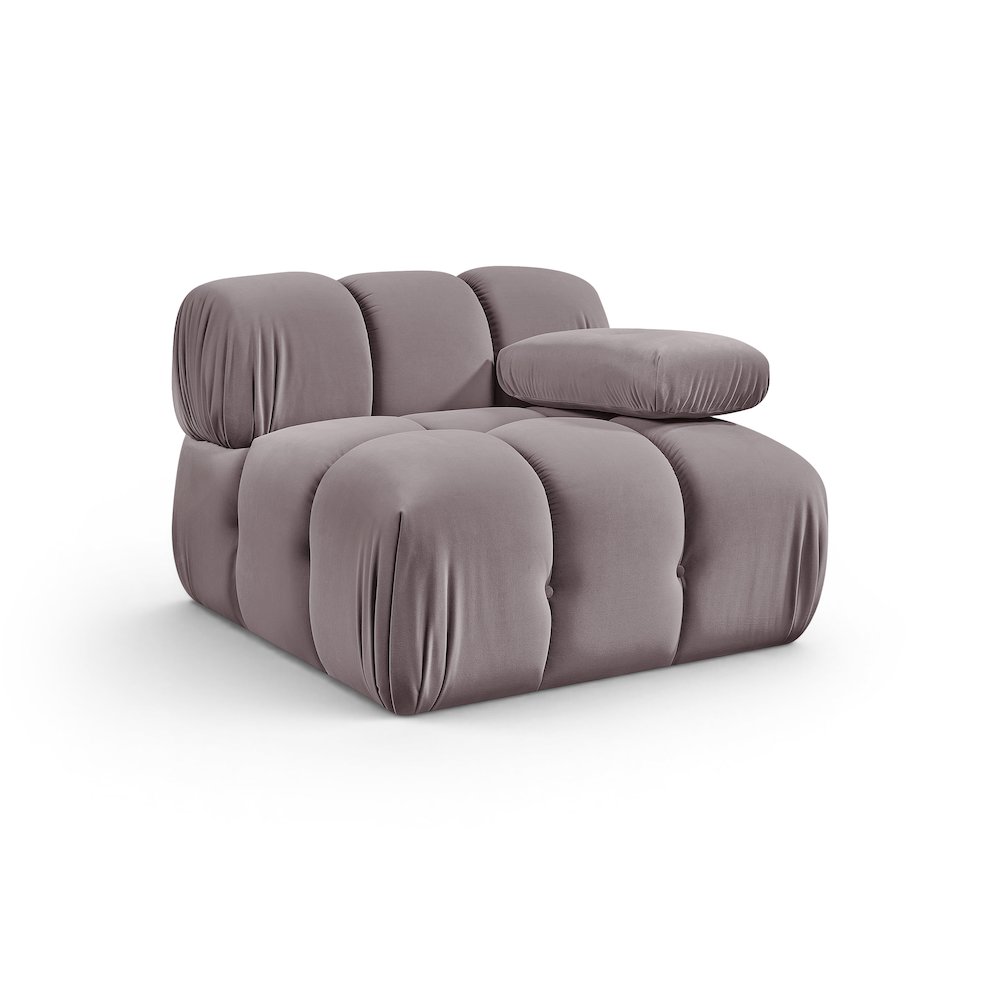 Orin Taupe Velvet Performance Fabric Upholstered Modular Chair. Picture 1