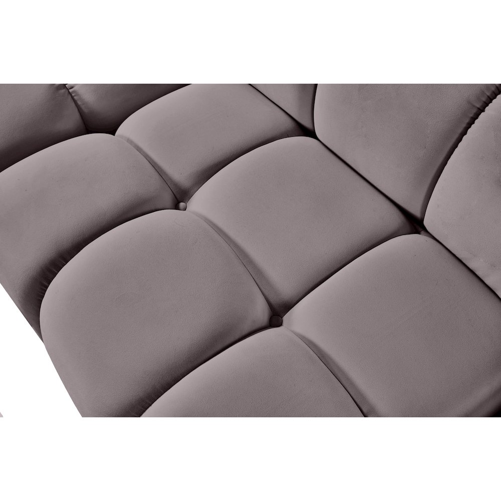 Orin Taupe Velvet Performance Fabric Upholstered Modular Chair. Picture 12