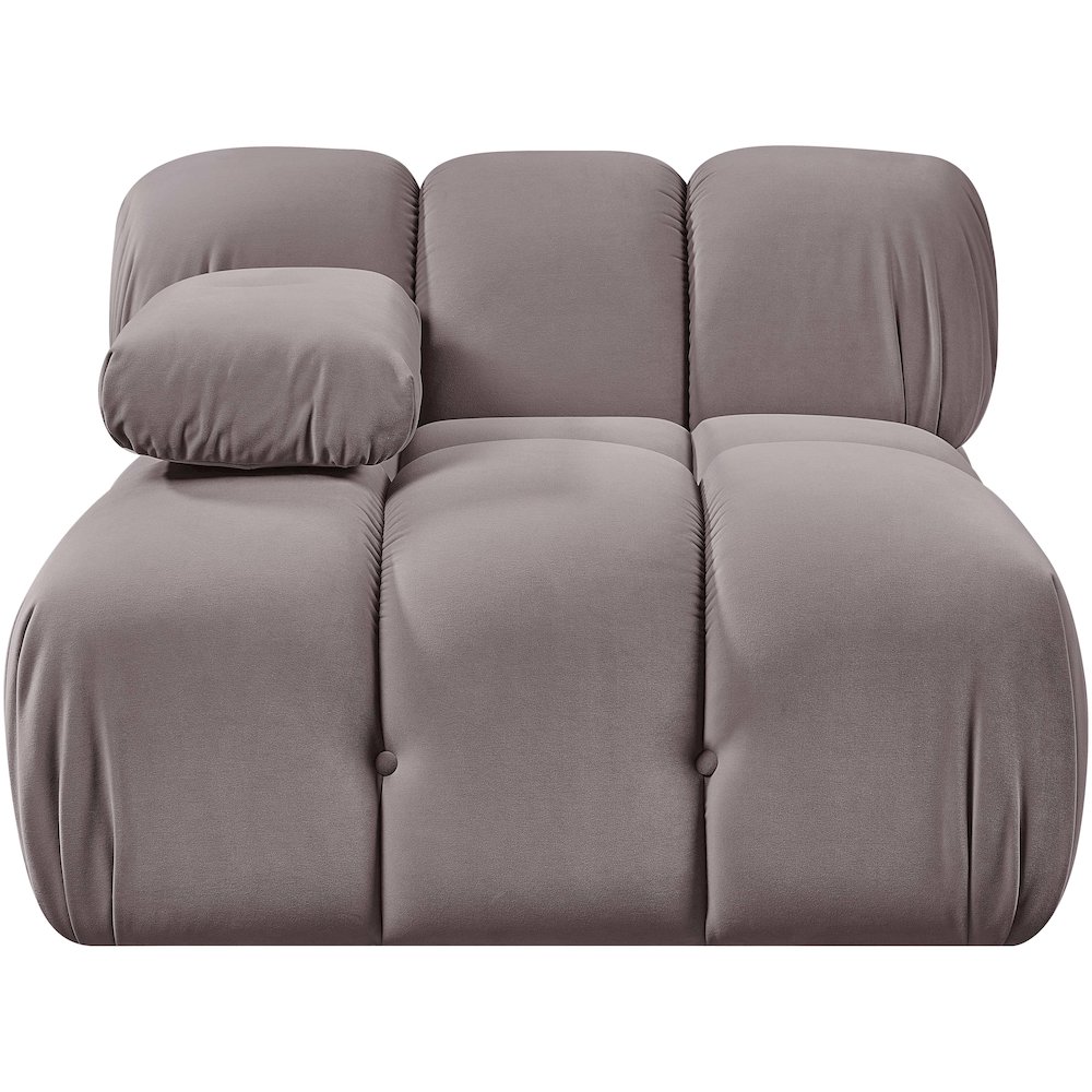 Orin Taupe Velvet Performance Fabric Upholstered Modular Chair. Picture 3