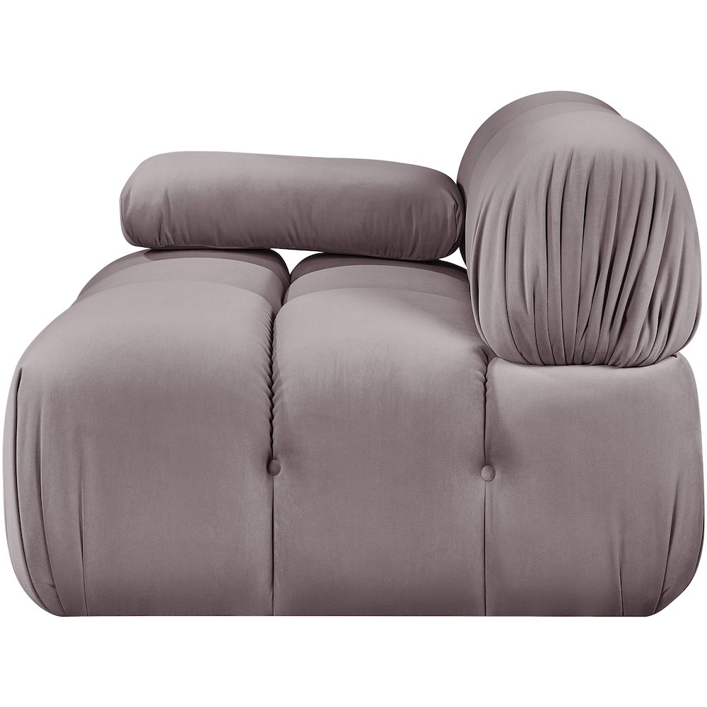 Orin Taupe Velvet Performance Fabric Upholstered Modular Chair. Picture 4