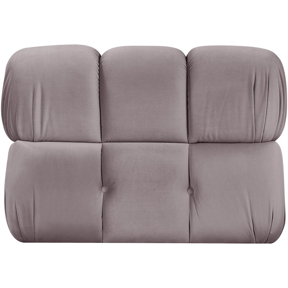 Orin Taupe Velvet Performance Fabric Upholstered Modular Chair. Picture 5