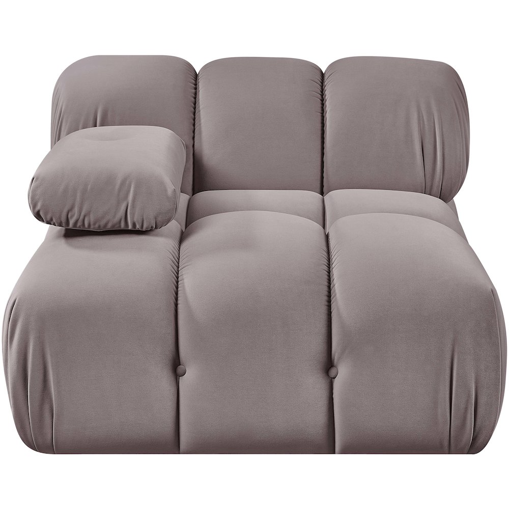 Orin Taupe Velvet Performance Fabric Upholstered Modular Chair. Picture 6