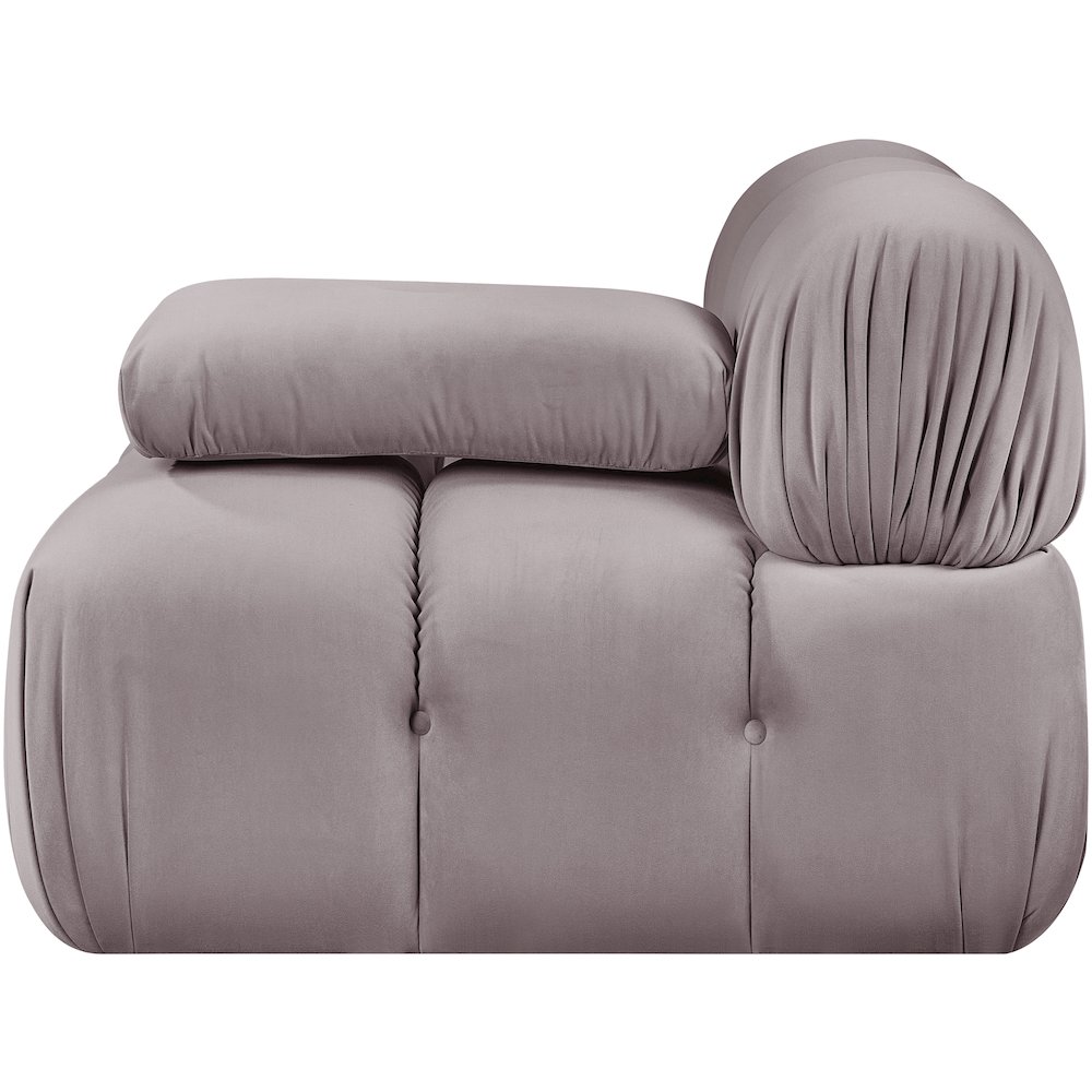 Orin Taupe Velvet Performance Fabric Upholstered Modular Chair. Picture 7