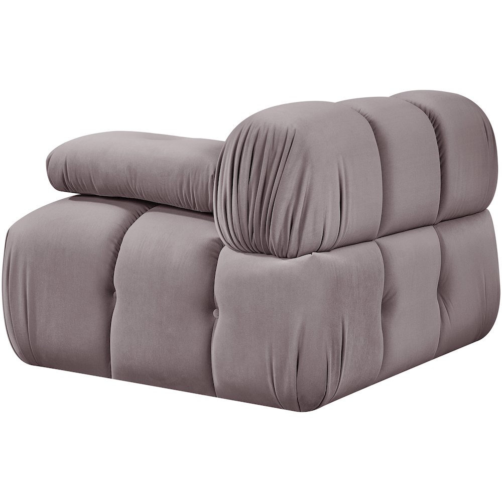 Orin Taupe Velvet Performance Fabric Upholstered Modular Chair. Picture 8