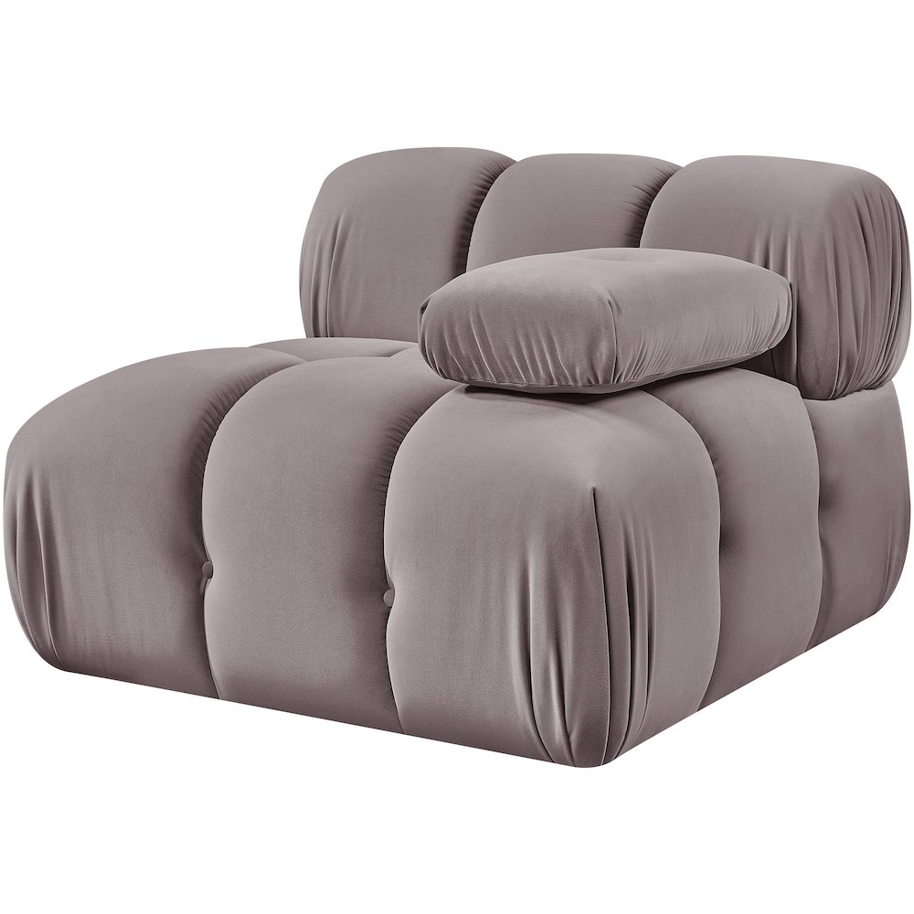 Orin Taupe Velvet Performance Fabric Upholstered Modular Chair. Picture 9
