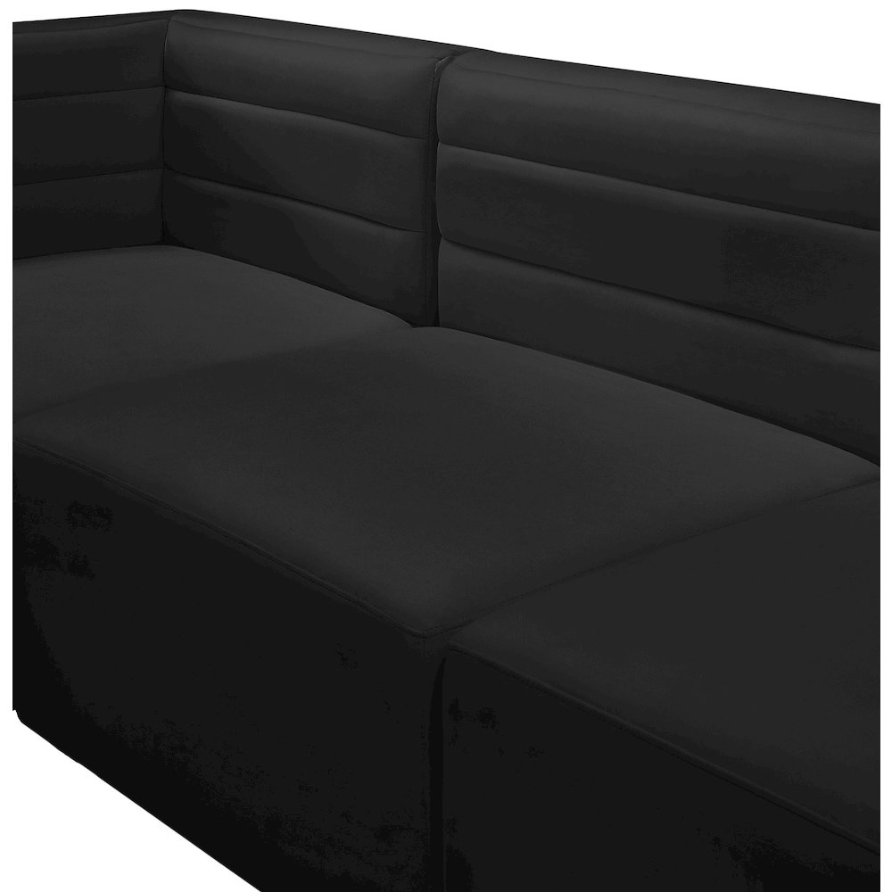 Quincy Black Velvet Modular Armless Chair. Picture 12