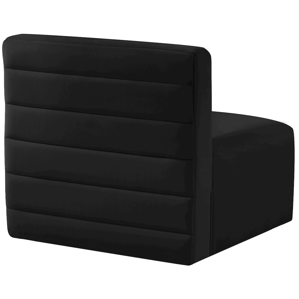 Quincy Black Velvet Modular Armless Chair. Picture 2