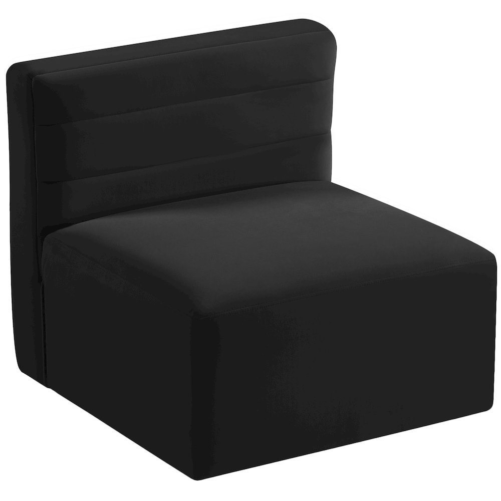 Quincy Black Velvet Modular Armless Chair. Picture 3