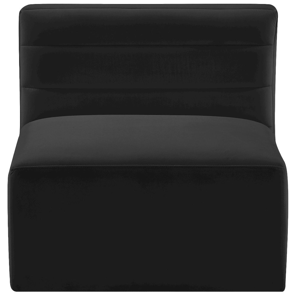 Quincy Black Velvet Modular Armless Chair. Picture 4