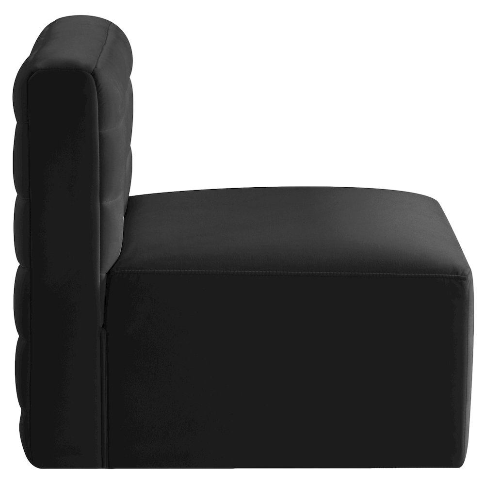 Quincy Black Velvet Modular Armless Chair. Picture 5