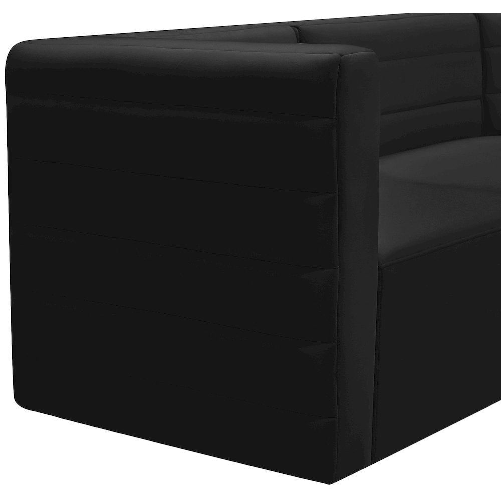 Quincy Black Velvet Modular Armless Chair. Picture 7