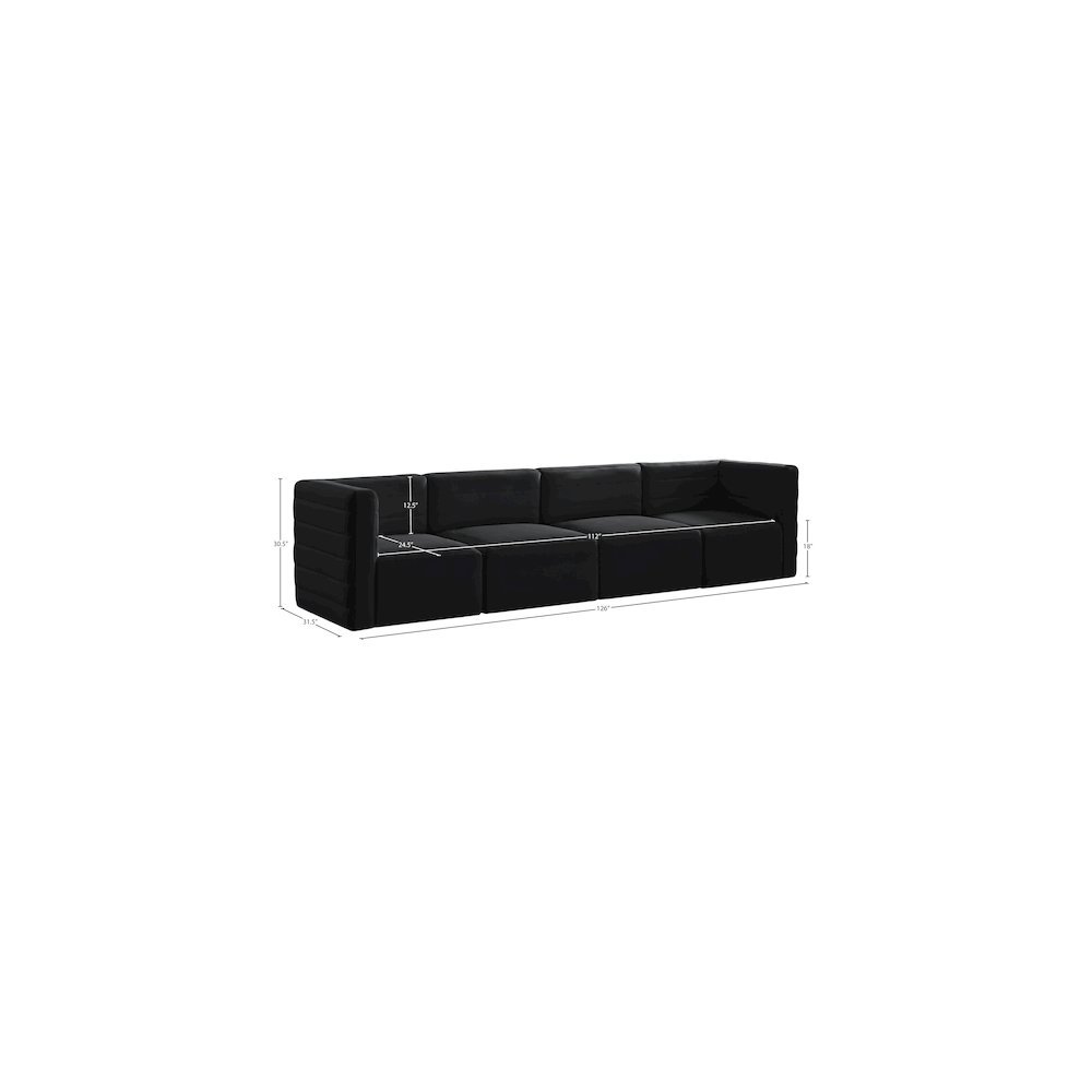 Quincy Black Velvet Modular Sofa. Picture 13