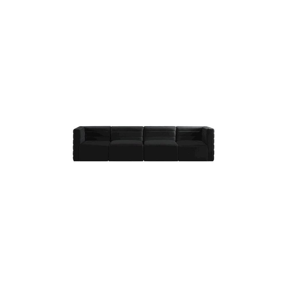 Quincy Black Velvet Modular Sofa. Picture 3