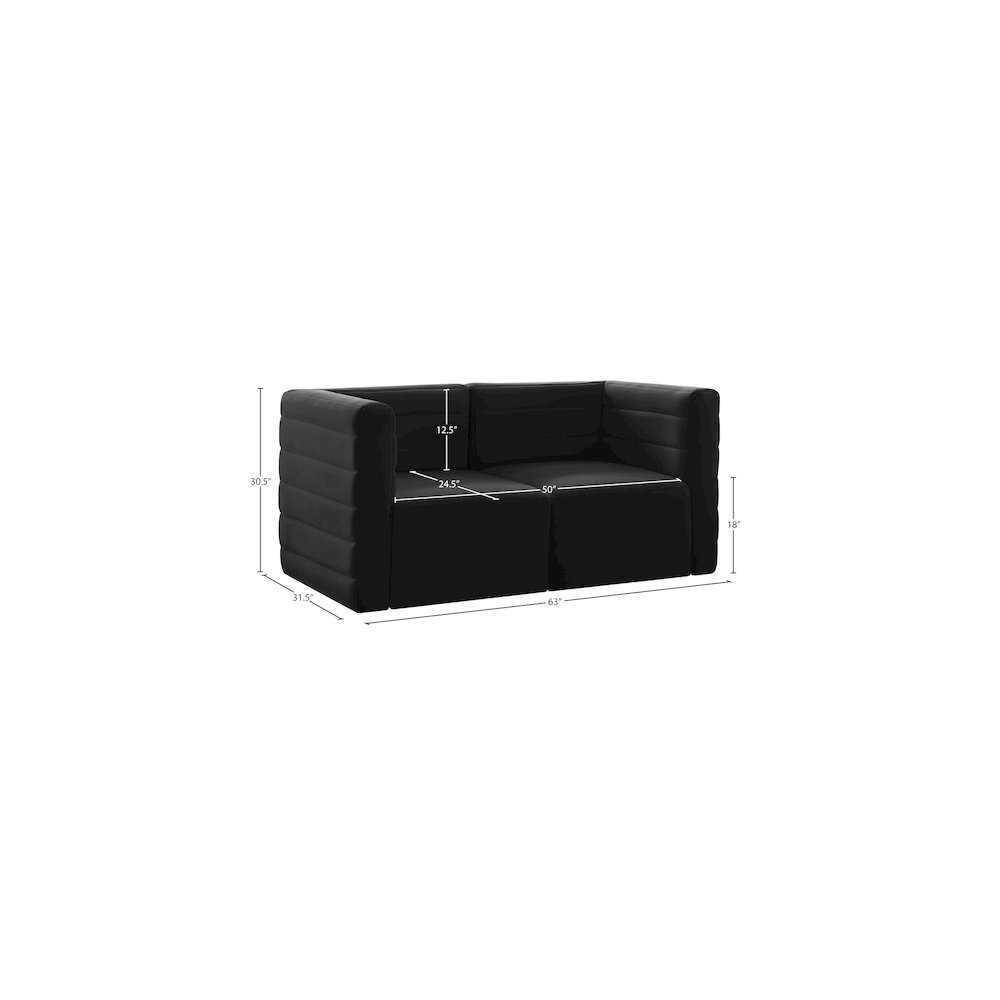Quincy Black Velvet Modular Sofa. Picture 13