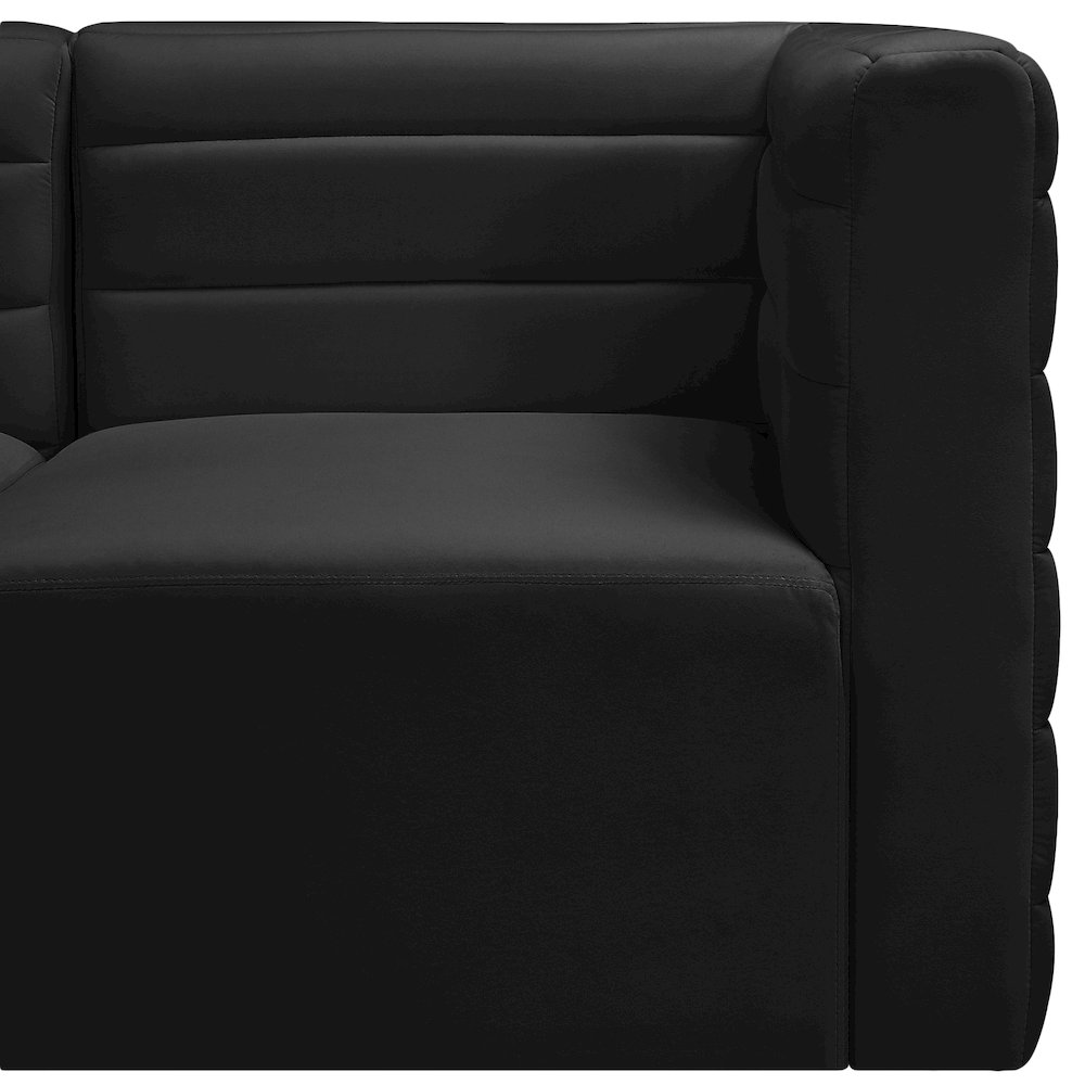 Quincy Black Velvet Modular Sofa. Picture 10