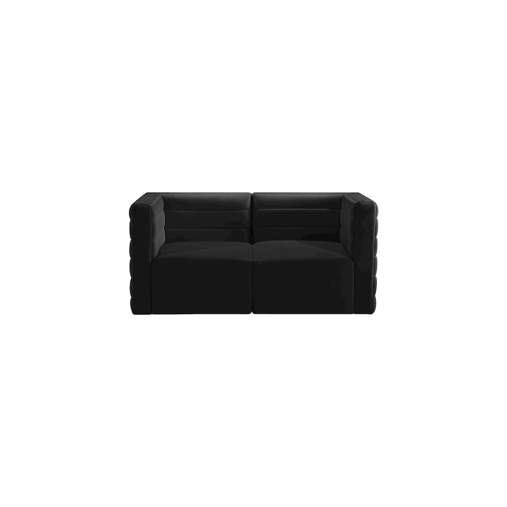 Quincy Black Velvet Modular Sofa. Picture 3
