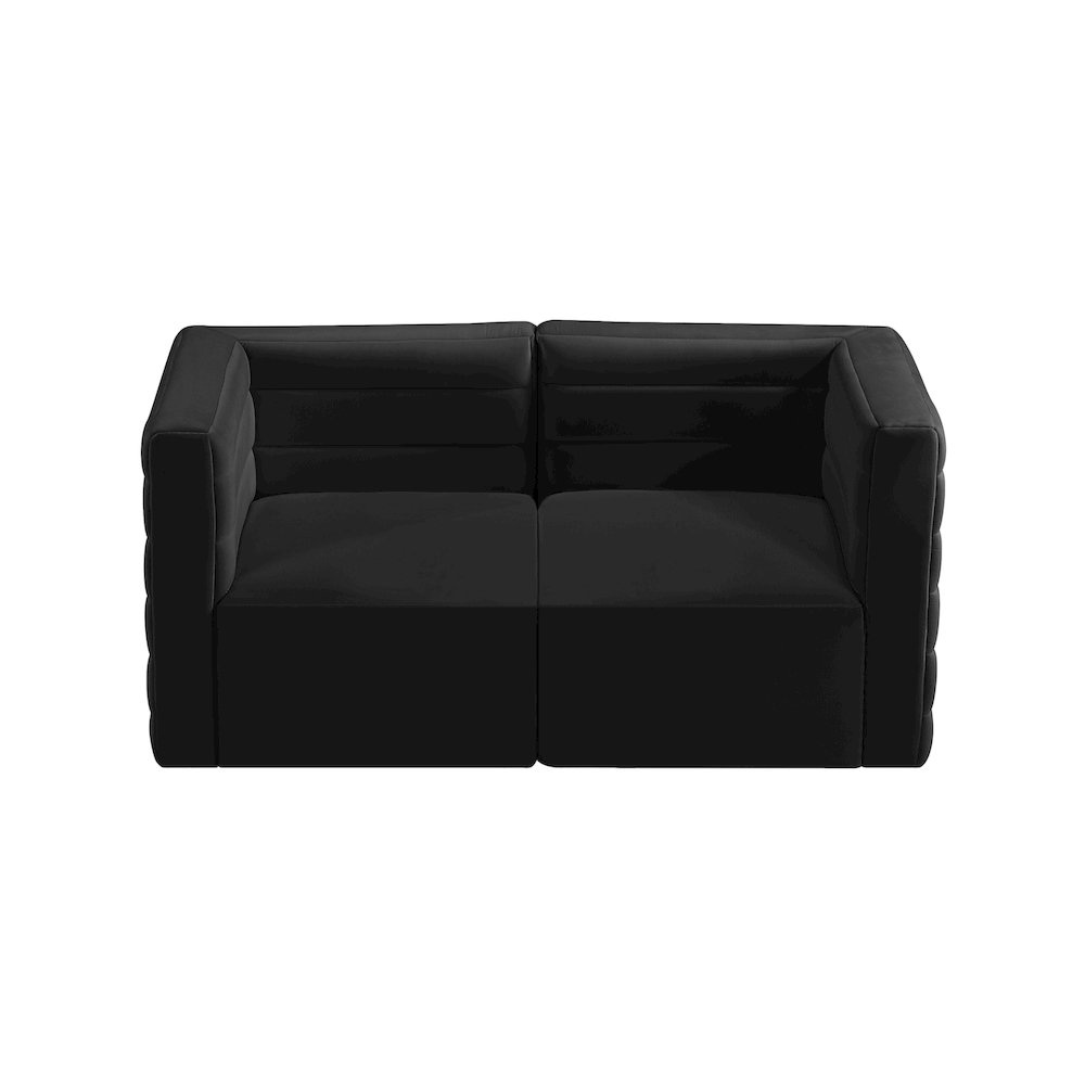 Quincy Black Velvet Modular Sofa. Picture 4