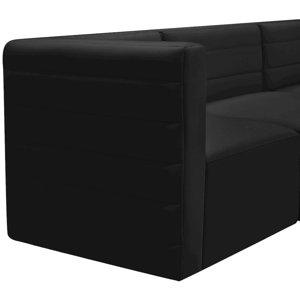 Quincy Black Velvet Modular Sofa. Picture 7