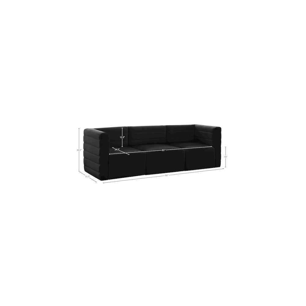 Quincy Black Velvet Modular Sofa. Picture 13