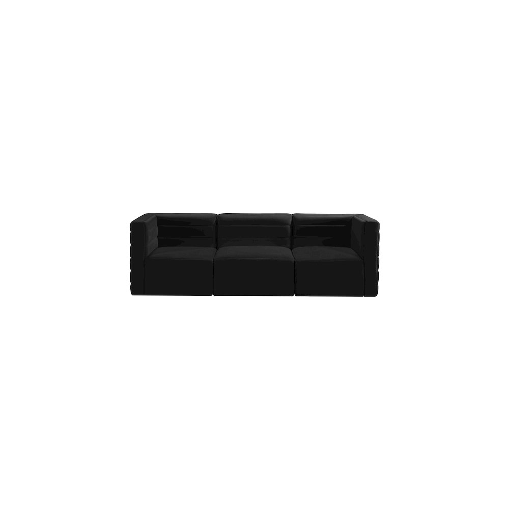 Quincy Black Velvet Modular Sofa. Picture 3