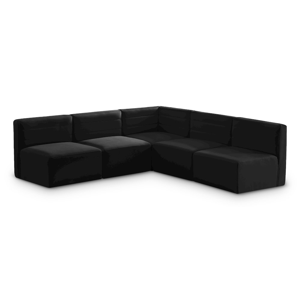 Quincy Black Velvet Modular Sectional. Picture 1