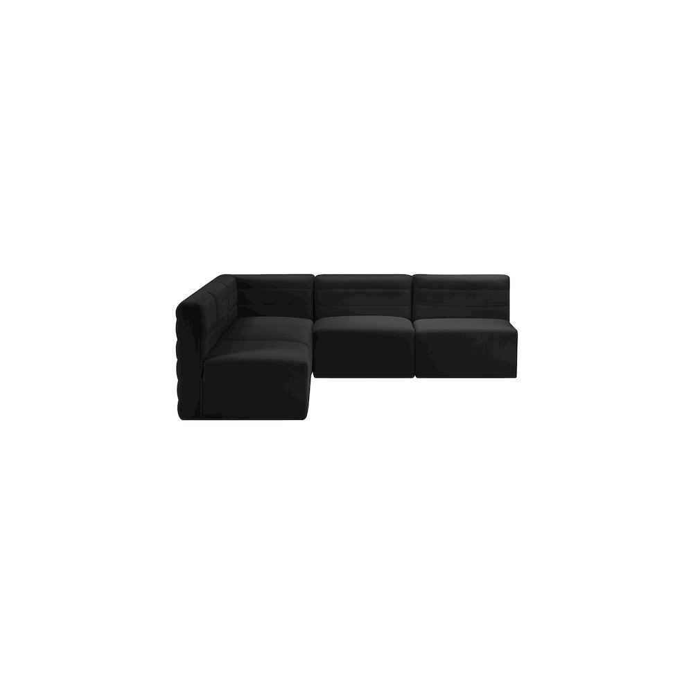 Quincy Black Velvet Modular Sectional. Picture 3