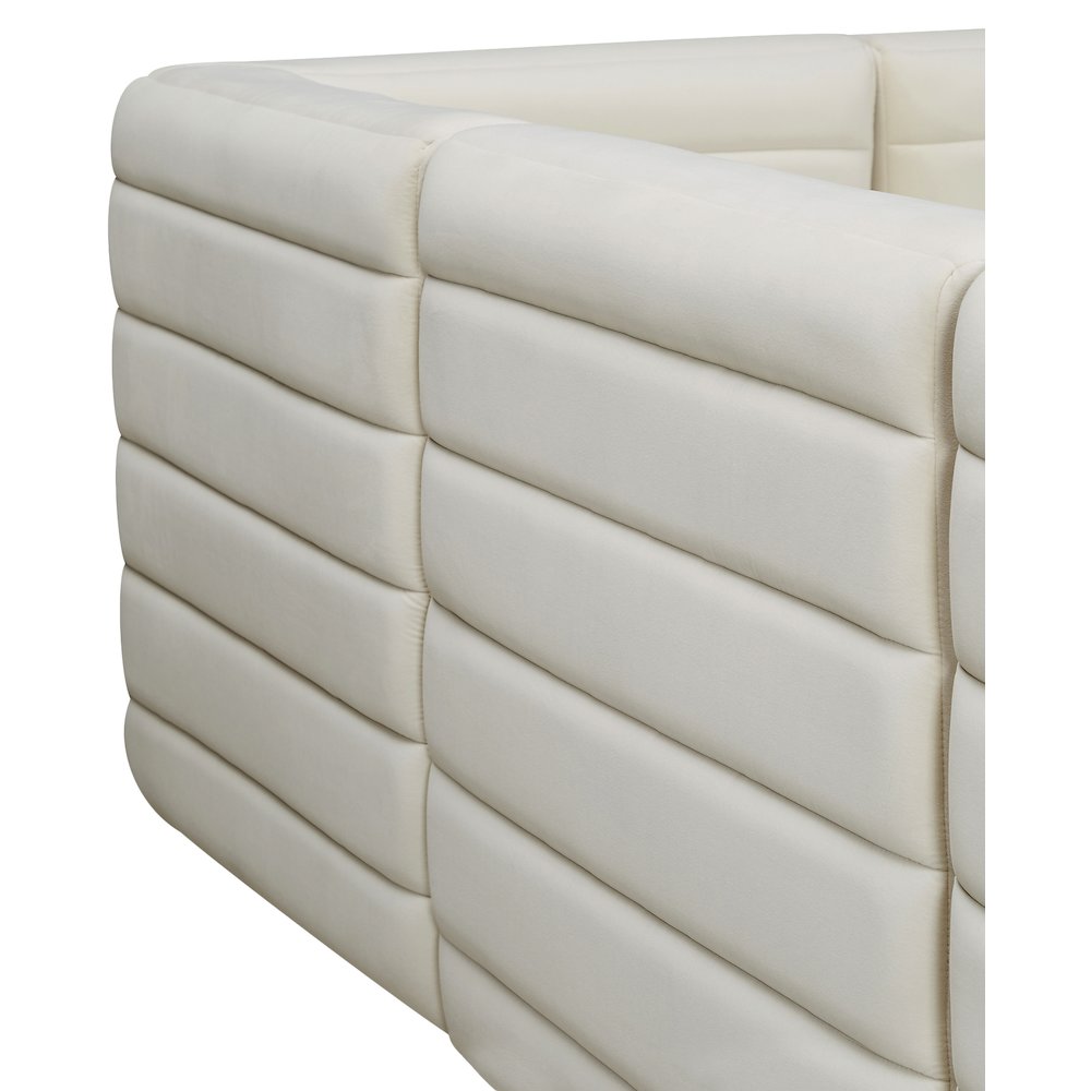 Quincy Cream Velvet Modular Armless Chair. Picture 9