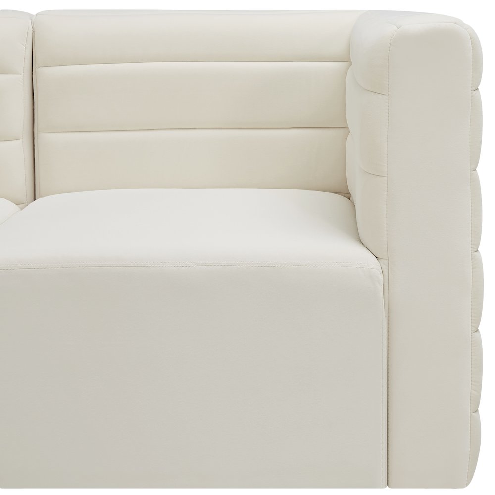 Quincy Cream Velvet Modular Armless Chair. Picture 10