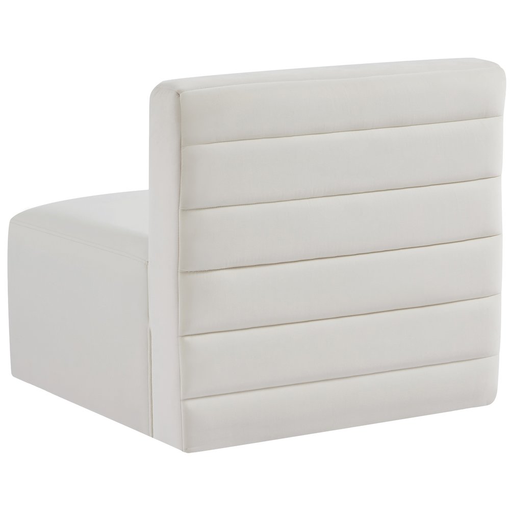 Quincy Cream Velvet Modular Armless Chair. Picture 2