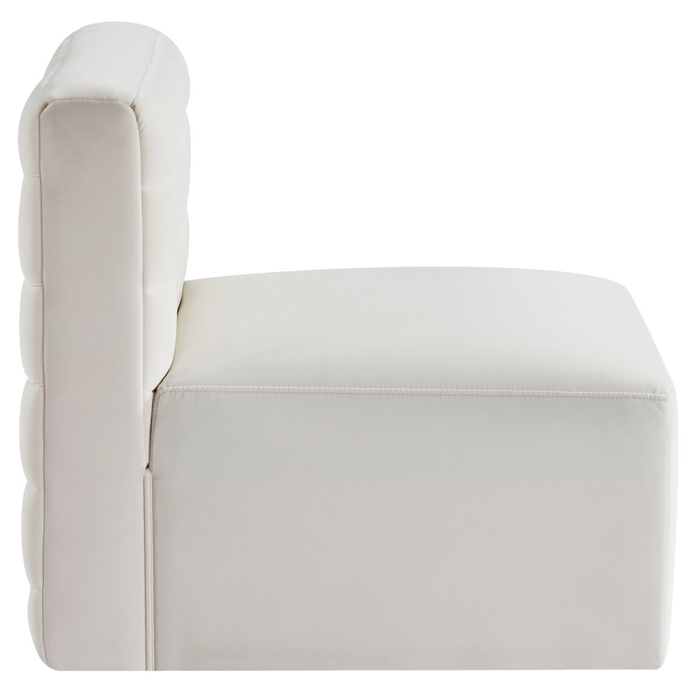 Quincy Cream Velvet Modular Armless Chair. Picture 5