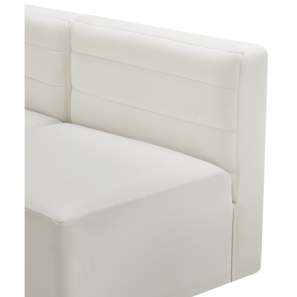 Quincy Cream Velvet Modular Armless Chair. Picture 6